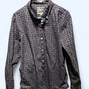 Bonobos Men’s Red and Blue Panda Patterned Shirt